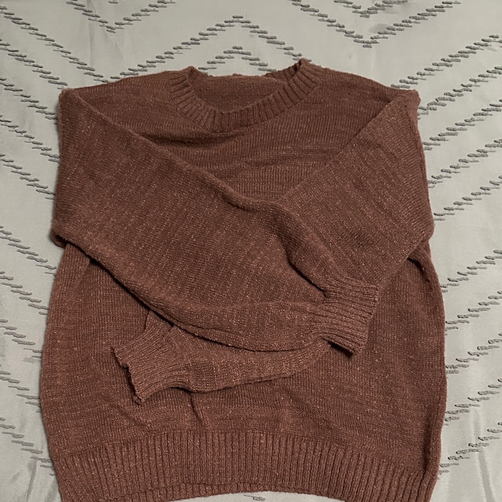 SHEIN Brown Crew Neck Sweater